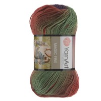 YarnArt Magic Fine 541 зеленый/красный/фиолетовый